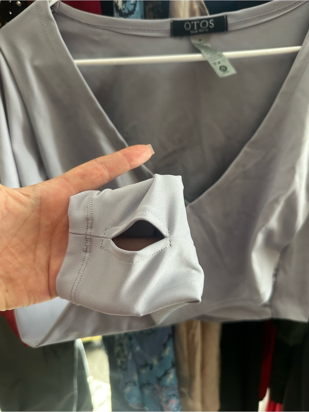 OTOS Lilac Long-Sleeve Wrap Crop Top - Picture 5 of 7